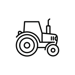 Obraz premium A simple line drawing of a tractor against a white background.
