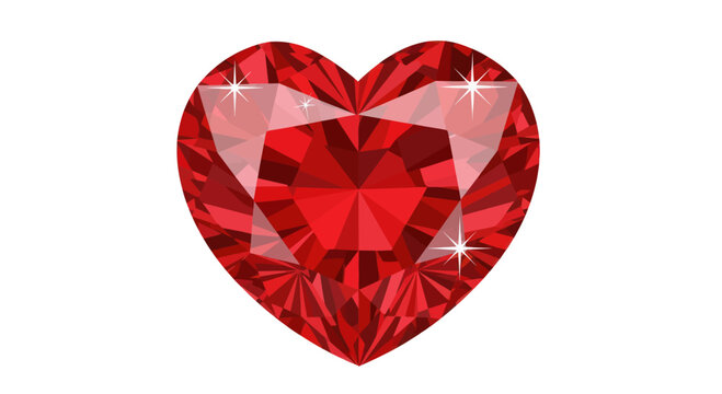 Sparkling Red Heart Gemstone