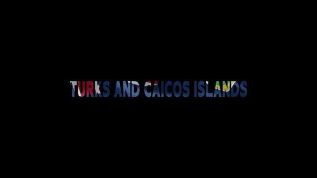 Turks and Caicos Islands neon sign glowing in dark tropical night background