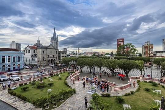 Overlook over San Sebastian square, Manaus, Amazonas state, Brazil