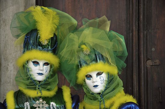 Portraits, Two masks at carneval in Venice, Italy
