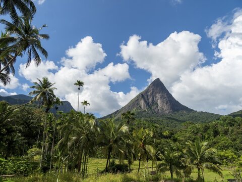 Knuckles mountain range with Lakegala mountain and rocks, Meemure, Sri Lanka