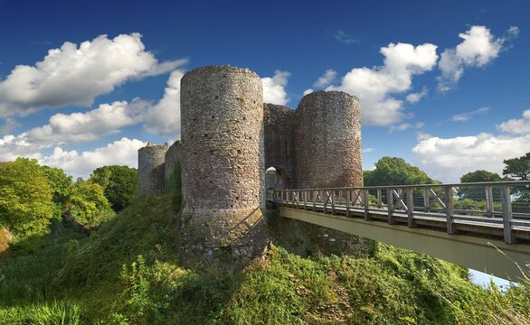 The medieval Llantilio Castle, also White Castle, circa 1185-87, Llantilio Crossenny, Monmouthshire, Wales, United Kingdom