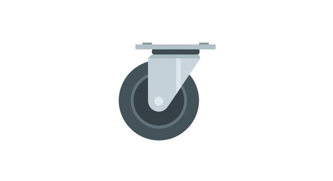 Heavy duty industrial swivel caster wheel isolated view.