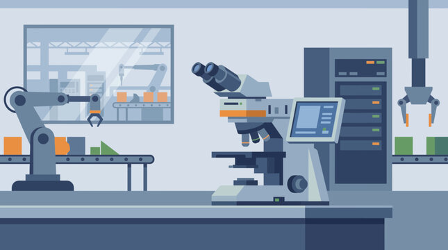 High Tech Microscope in Industrial Lab