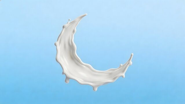 Milk splash in crescent shape