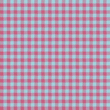 Seamless teal blue and dark red crimson gingham check pattern. Deep rich chequerboard plaid background for fabric, tablecloth, wallpaper, and textile design.