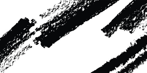 Abstract black paint splatter on white background. Stylish, grunge with a rough, worn look in dust and scratches on a white background. Brush strokes, stain grunge isolated on white background, © ali