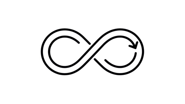 Infinity symbol with arrow