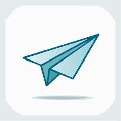 Naklejka premium Blue paper airplane icon