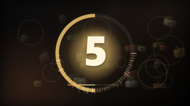 Quiz Countdown Timer Background with Large Animated Numbers