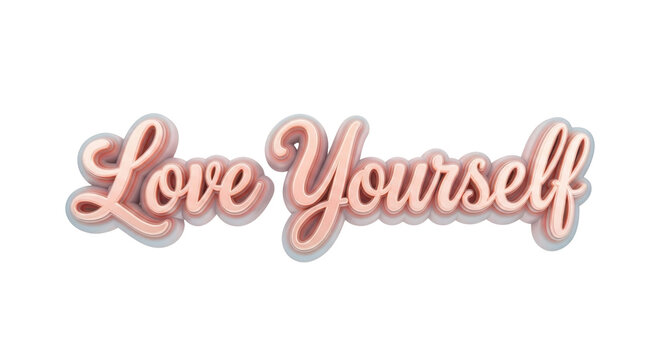 Love Yourself Cursive Text Design