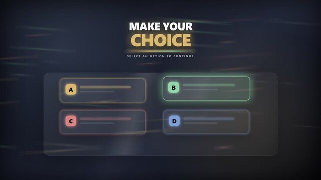 Make Your Choice Background with Animated Option Tiles