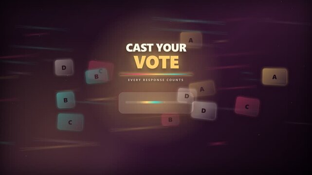 Cast Your Vote Background with Floating Response Cards Motion
