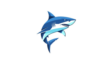 Fototapeta premium Blue Shark Mascot Logo Illustration