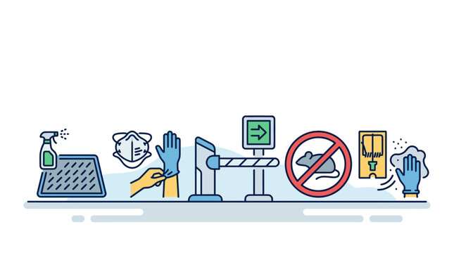Pest Control and Sanitation Services Vector Illustration.