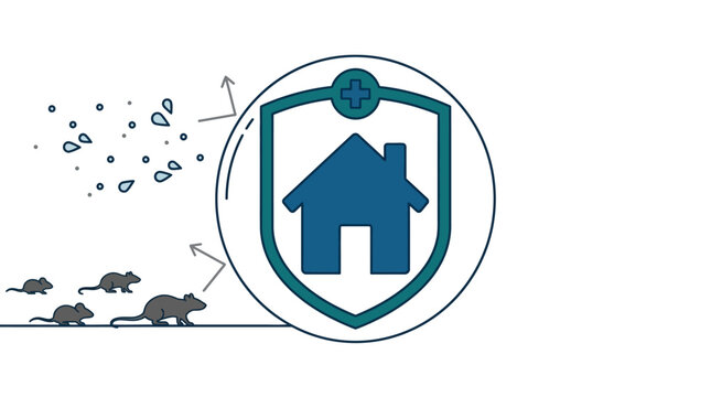 Pest control home protection shield concept.
