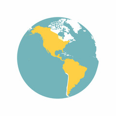 Naklejka premium Stylized Globe Showing North and South America