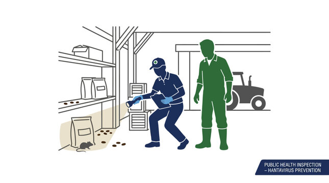 Professional pest control specialist inspecting a storage warehouse.