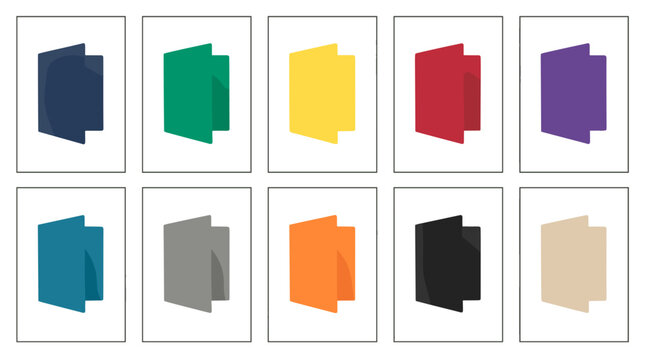 Collection of colorful folders in different colors