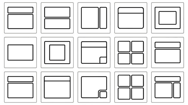 Collection of various modern user interface and application screen layouts