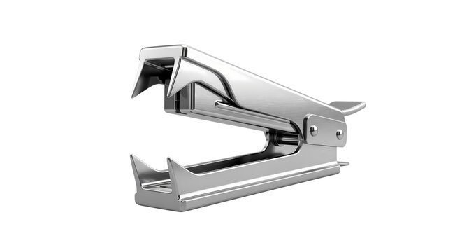 Gleaming chrome-plated staple remover, an indispensable office supply for efficient document management and paper organization in a professional setting