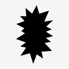 Fototapeta premium Black spiky starburst silhouette isolated on a white background