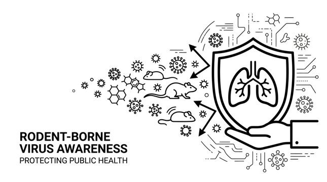 Rodent borne virus awareness protecting public health illustration.