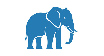 Fototapeta premium Blue Elephant Icon Symbol - Vector Illustration