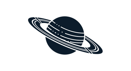 Saturn planet silhouette, vector graphic, isolated on white background © jono