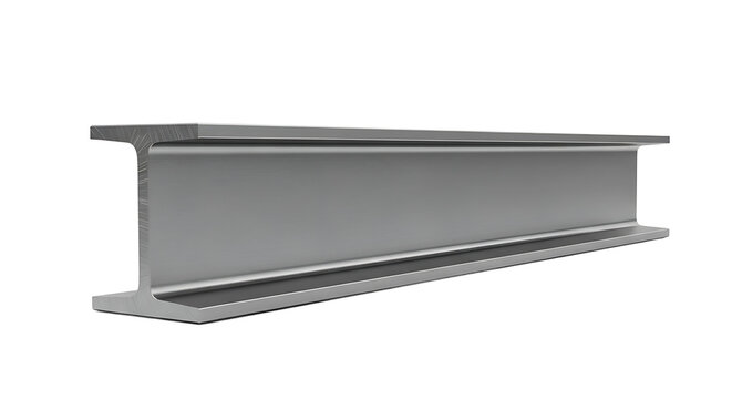 Horizontal View of a Industrial Structural Steel I-Beam for Construction and Engineering Projects