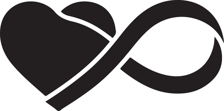 Heart shaped infinity symbol love forever sign graphic emblem