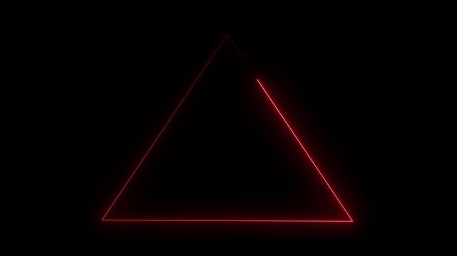 Abstract Neon Triangle Tunnel Animation, Glowing Pink Blue Ultraviolet Corridor Flight Background Loop