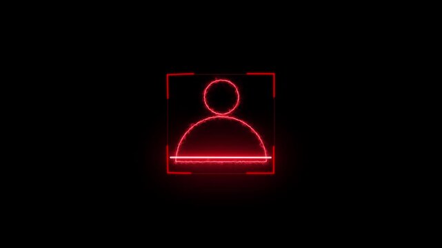 Futuristic Glowing Barcode and QR Code Scan Symbol Animation on Black Background