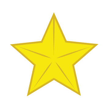 A single yellow five pointed star icon isolated on white background.