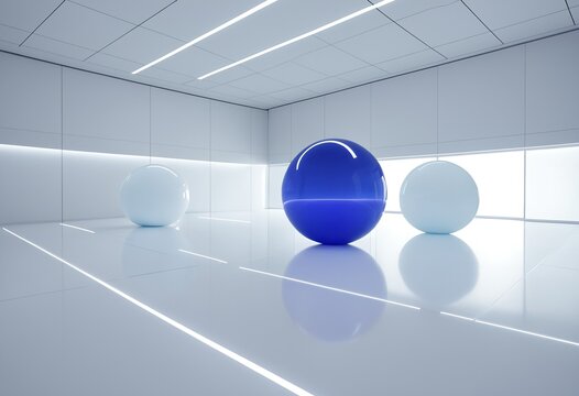 Abstract futuristic science background representing quantum computing, advanced materials research, AI laboratory development, and sleek R&D tech facility