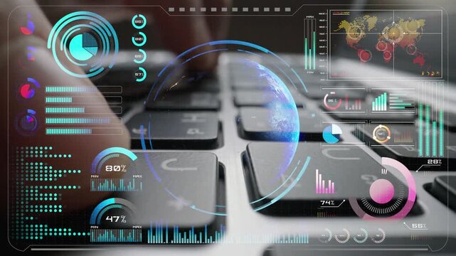 High-tech global network connection interface showing worldwide digital communication, data exchange, and internet connectivity. Global connection, data interaction, and worldwide communication. Thunk
