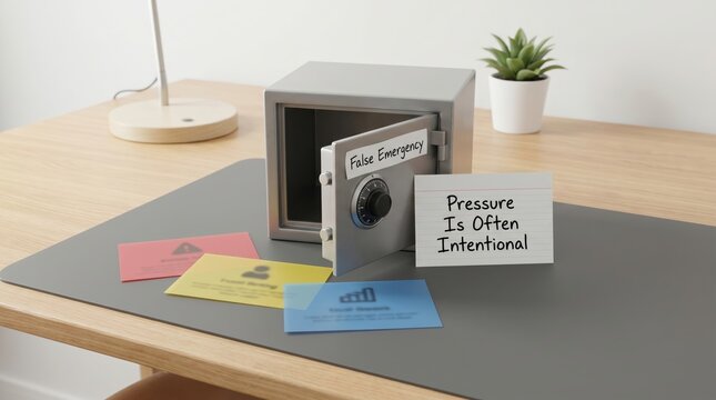 Safe with Scam Awareness Label and Pressure Message