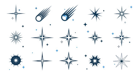 Sparkling Starbursts and Shooting Stars Collection - Cosmic Icons © Saiful