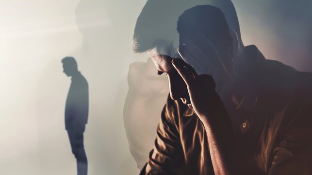 Post-Traumatic Stress Disorder mental health conceptual illustration, psychological trauma illness after shocking events, anxiety nightmare memory flashback symptoms, emotional distress disorder, 