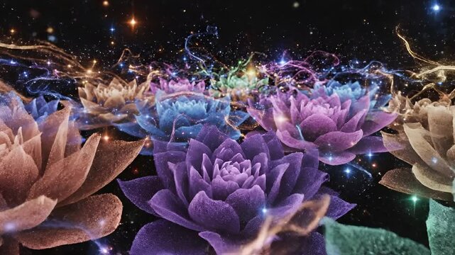 Surreal Cosmic Garden of Ethereal Succulents and Nebula Blooms.