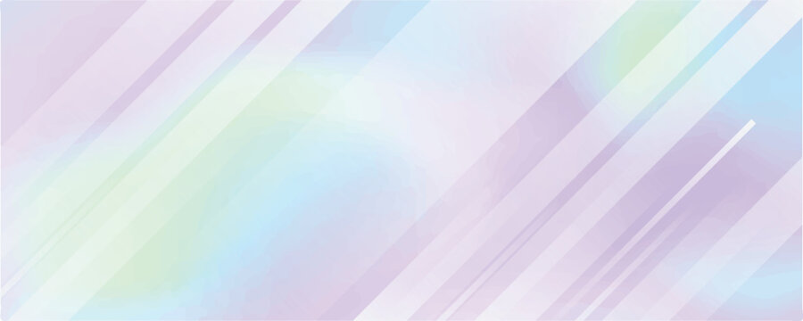 Abstract holographic pastel gradient background with elegant soft purple and blue dynamic diagonal stripes for creative tech banner design.