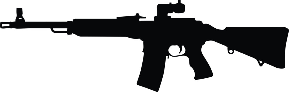 rifle vector silhouette black firearm schematic diagram
