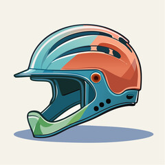 Obraz premium Colorful Mountain Bike Helmet Illustration