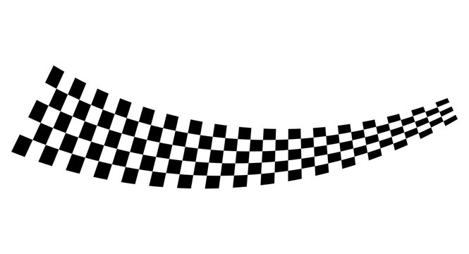 Curved checkered flag png for motorsport speed overlays