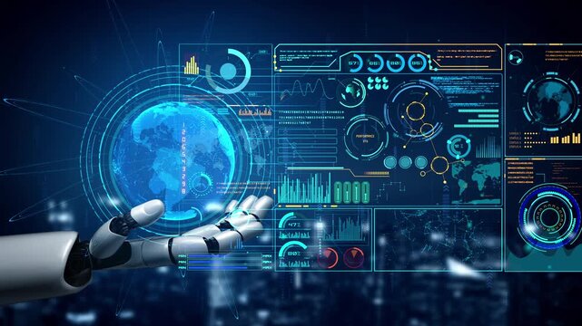AI artificial intelligence drives data analytics with predictive models, smart dashboards, and virtual assistant insights for data-driven business decisions.