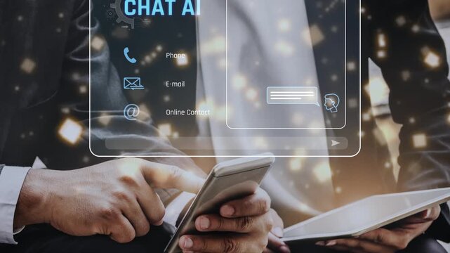 AI chatbot interface facilitates communication, chatbot, and AI interaction for automated user support and information exchange Marrow