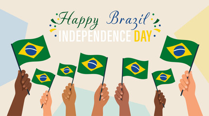 Fototapeta premium Brazil Independence Day vector illustration patriotic celebration design