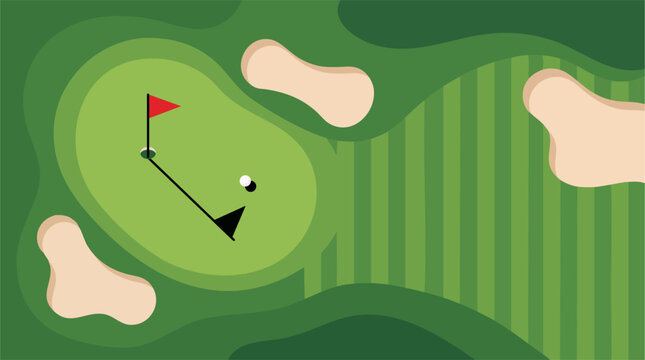 Golf course vector illustration sports field top view design
