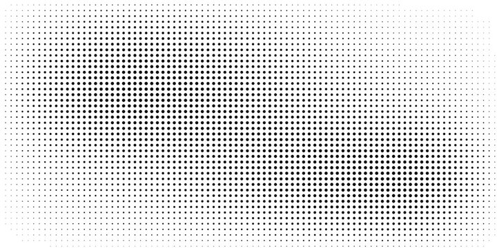 Set of halftone dots gradient pattern texture isolated on white background. Straight dotted spots using halftone circle dot raster texture. Vector blot half tone collection.
